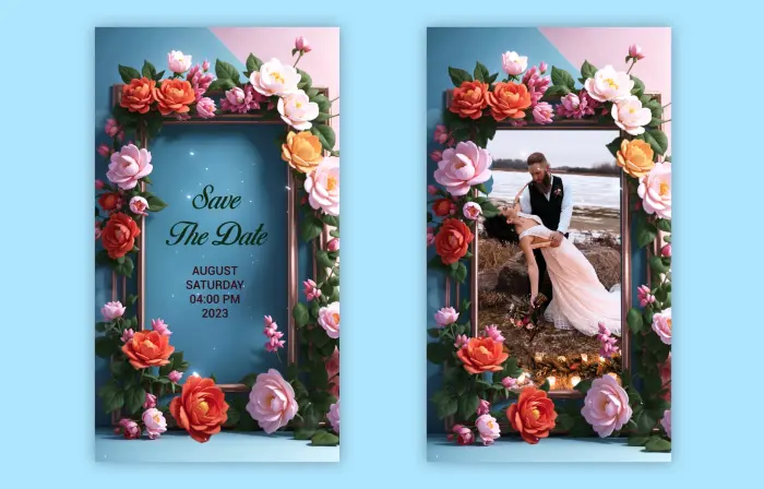Unique 3D Floral Wedding Invitation Instagram Story